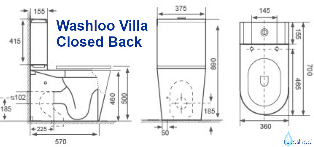 Washloo Villa Toilet & Finesse DR Combination