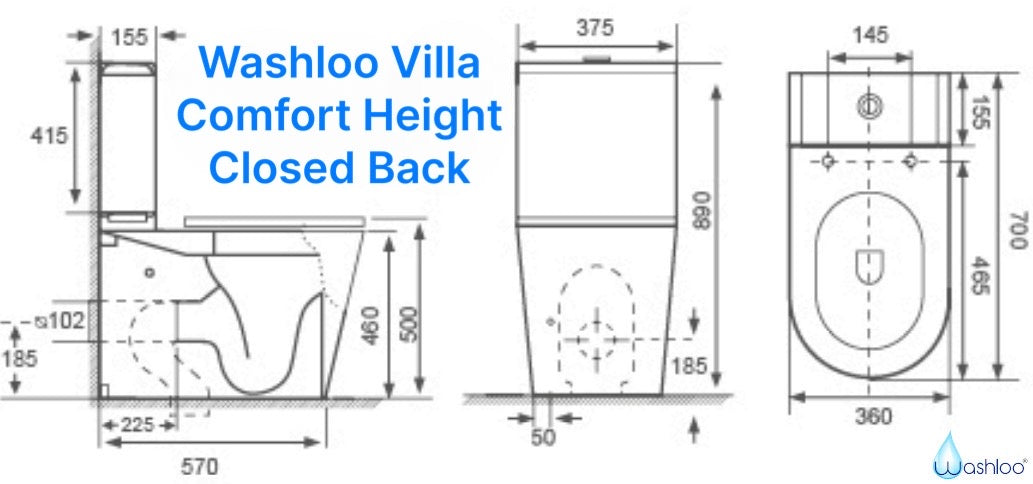 Washloo Villa Toilet & Finesse DR Combination