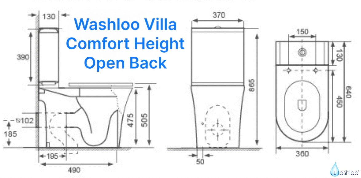 Washloo Villa Toilet & Finesse DR Combination