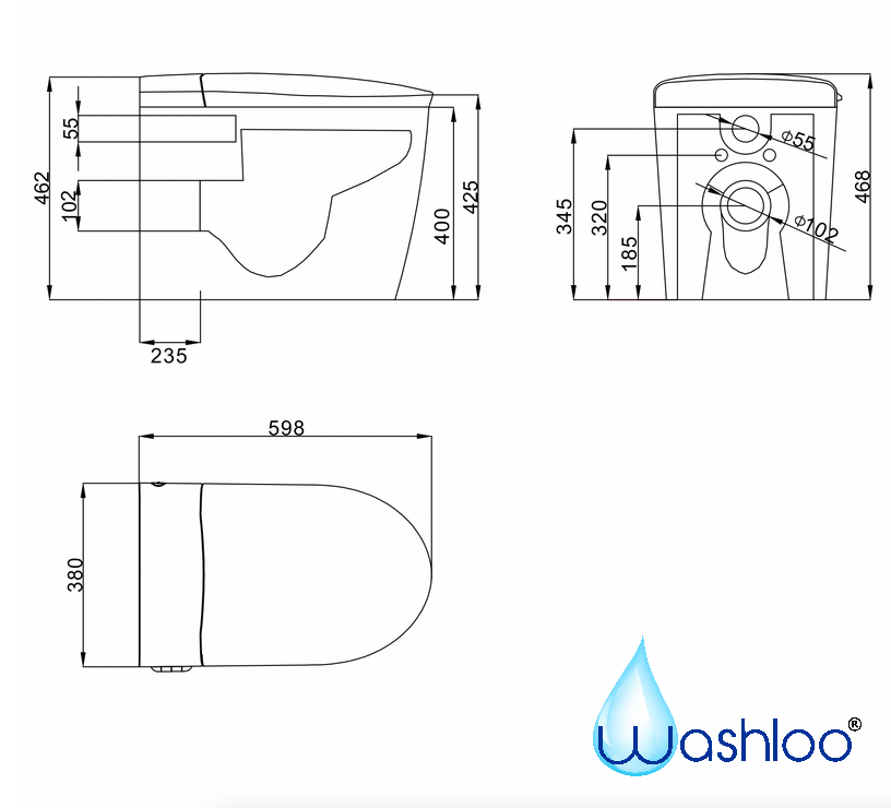 Washloo Sensation (Floorstanding) Smart Toilet - NEW MODEL!!